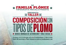 Taller de composición con tipos de plomo